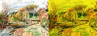 Paysages Pyrenées: Filtpen and watercolor. 2008